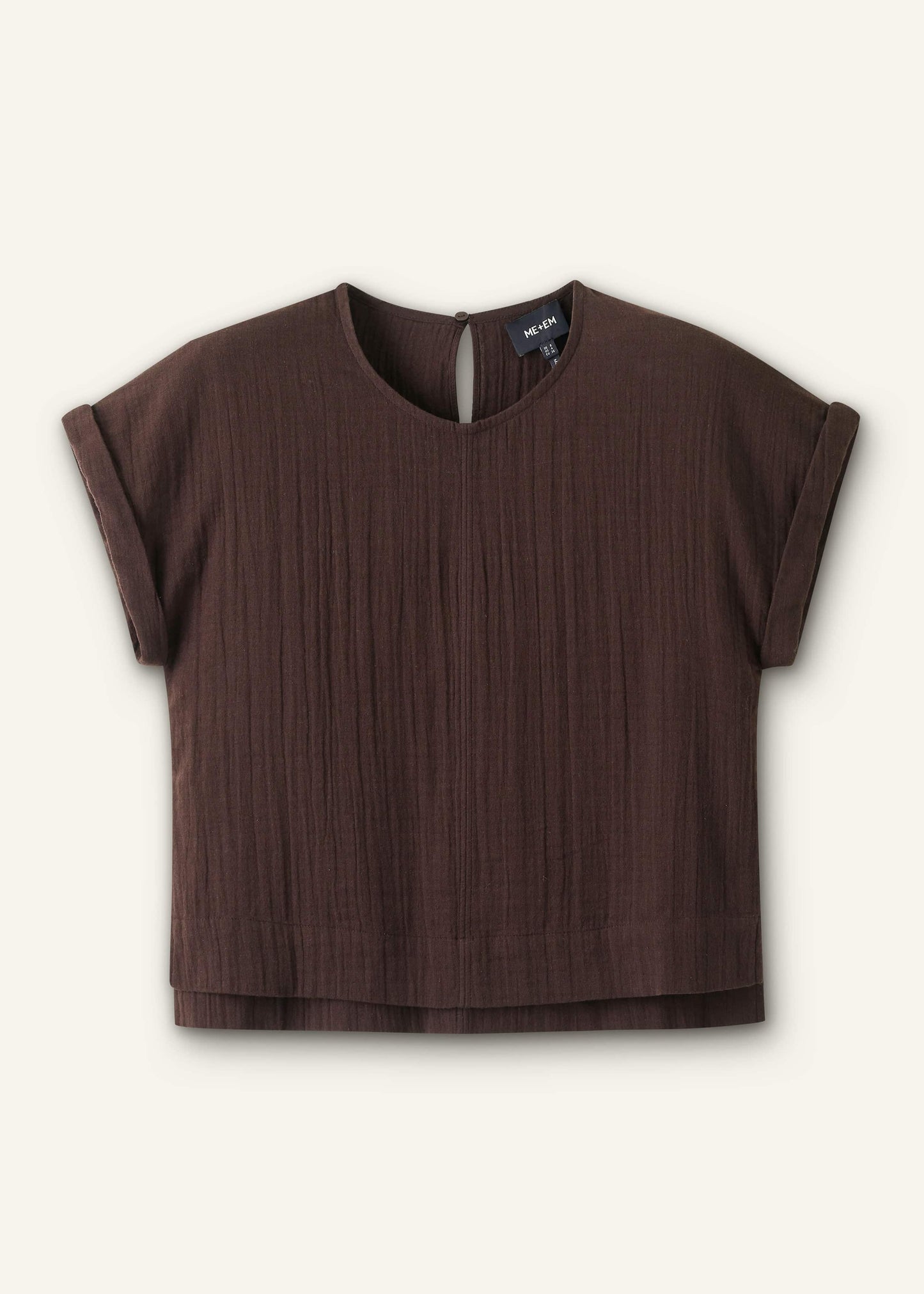 Brown Cheesecloth T-Shirt