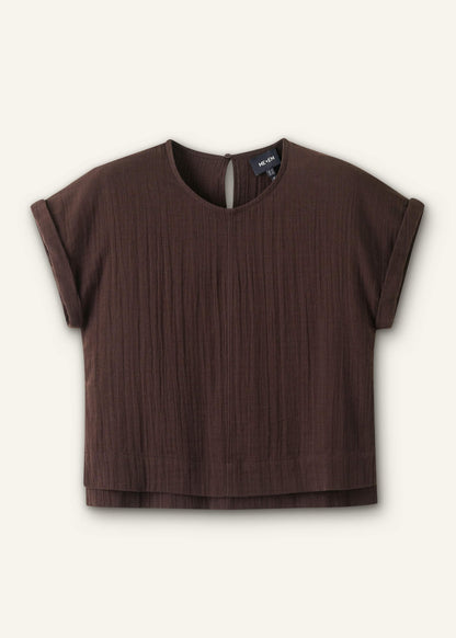 Brown Cheesecloth T-Shirt