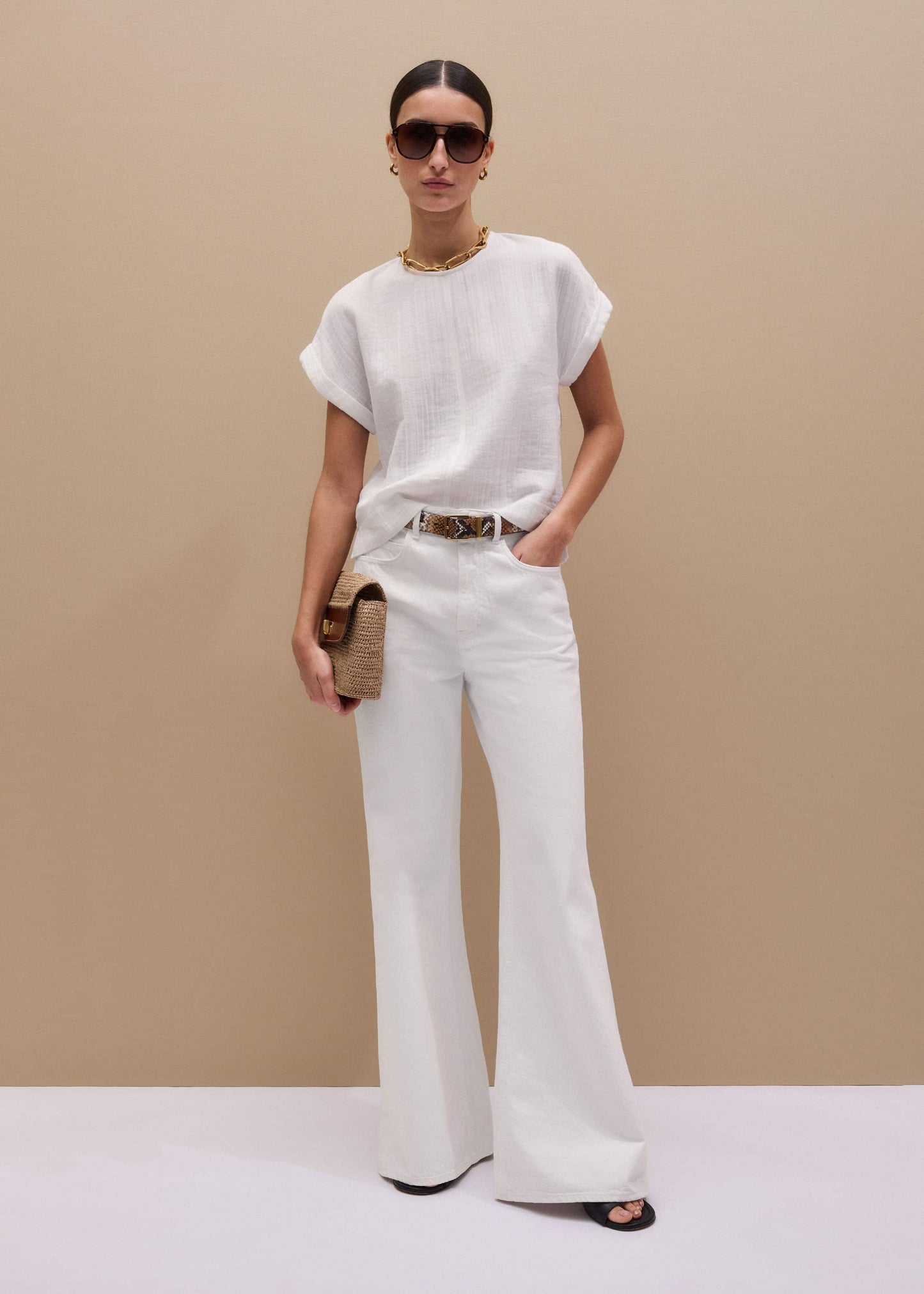 White Cheesecloth T-Shirt