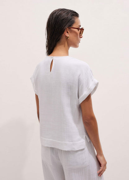 White Cheesecloth T-Shirt