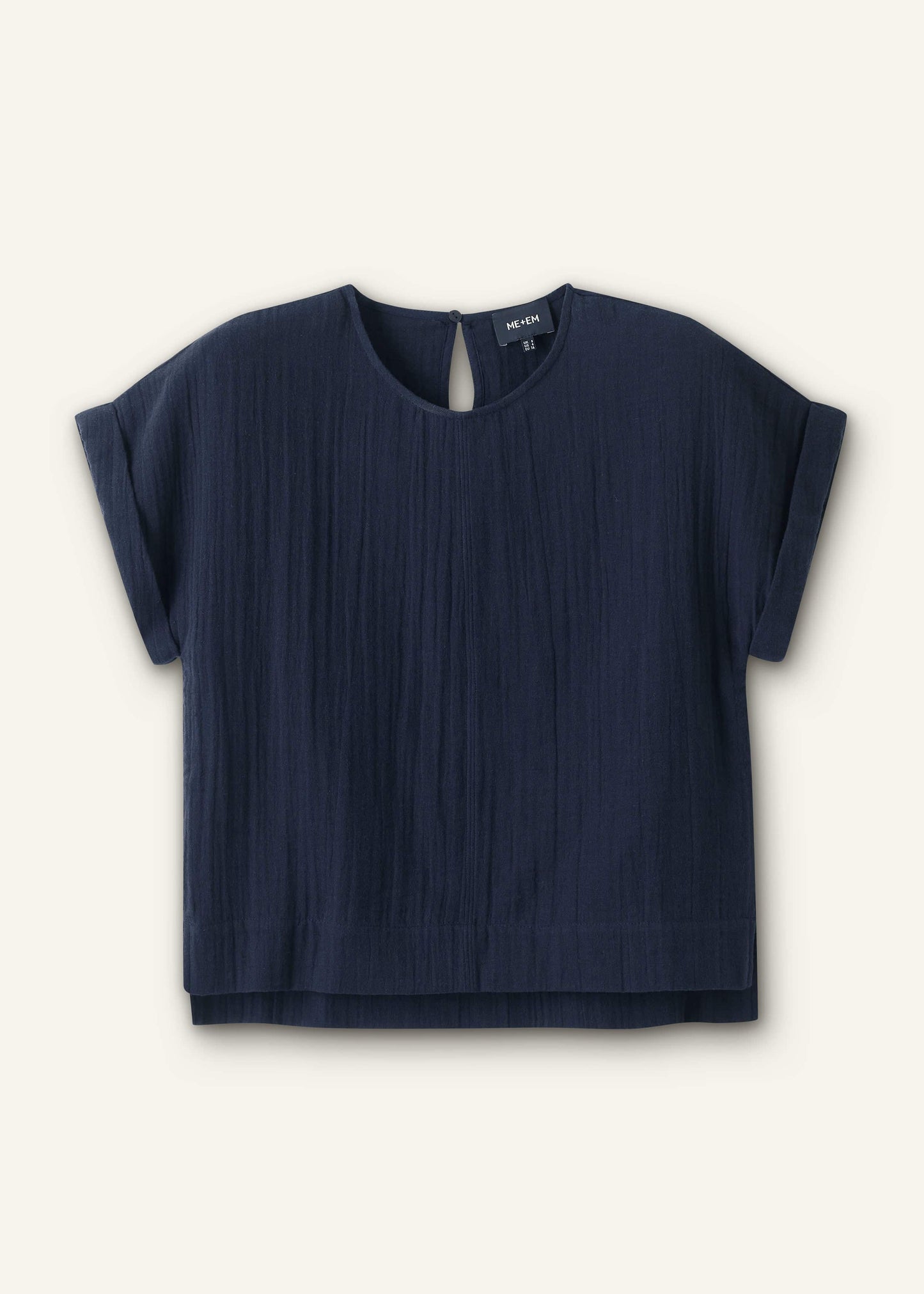 Navy Cheesecloth T-Shirt