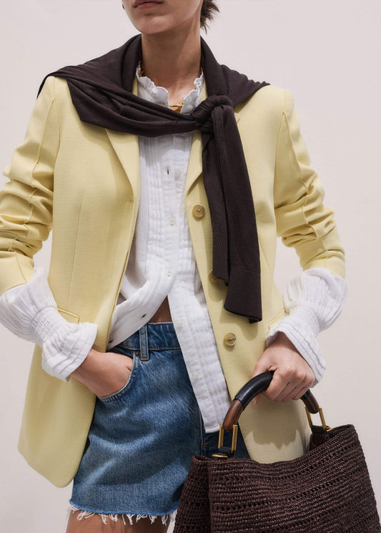 White Cheesecloth Pleat Detail Blouse