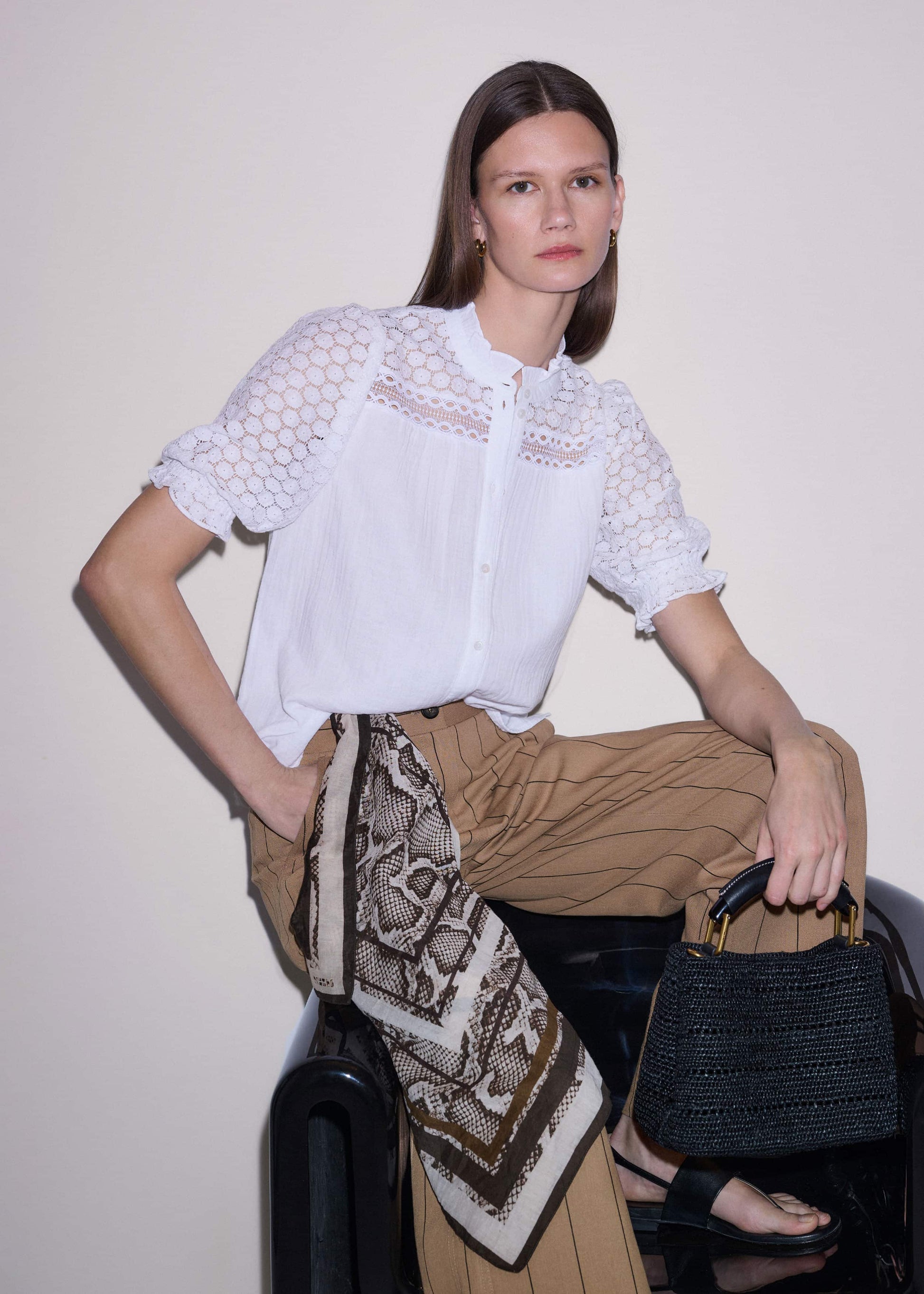 White Cheesecloth AM-PM Summer Blouse
