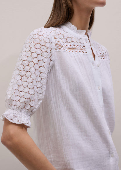 White Cheesecloth AM-PM Summer Blouse