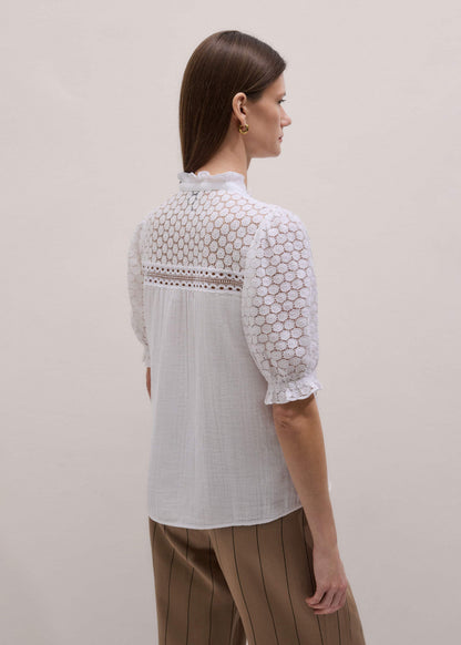 White Cheesecloth AM-PM Summer Blouse