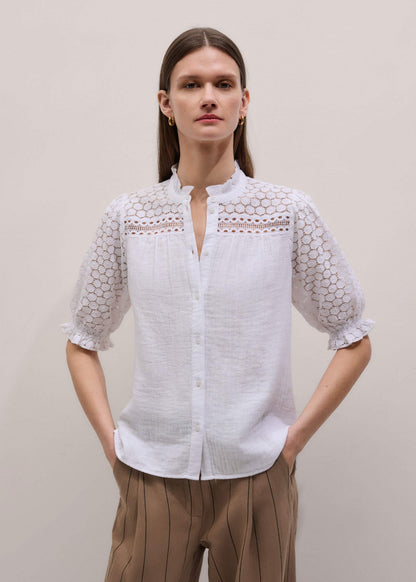 White Cheesecloth AM-PM Summer Blouse