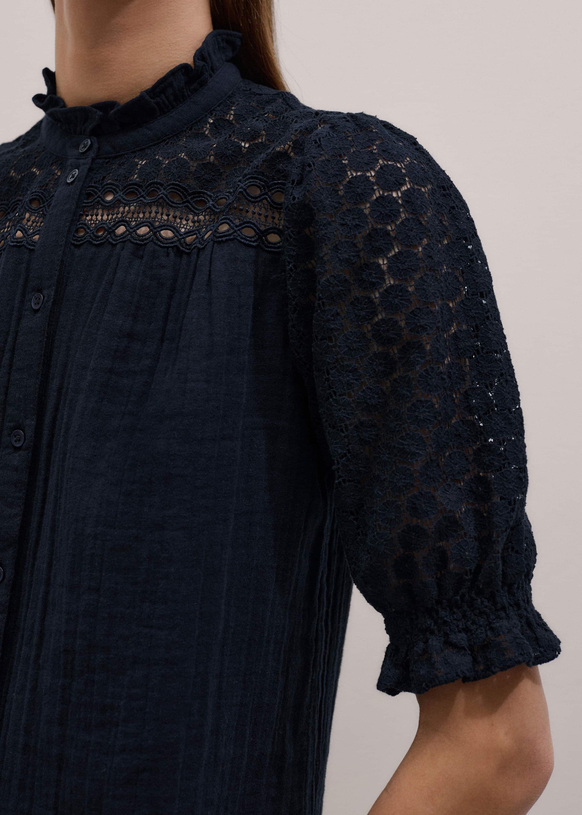 Navy Cheesecloth AM-PM Summer Blouse