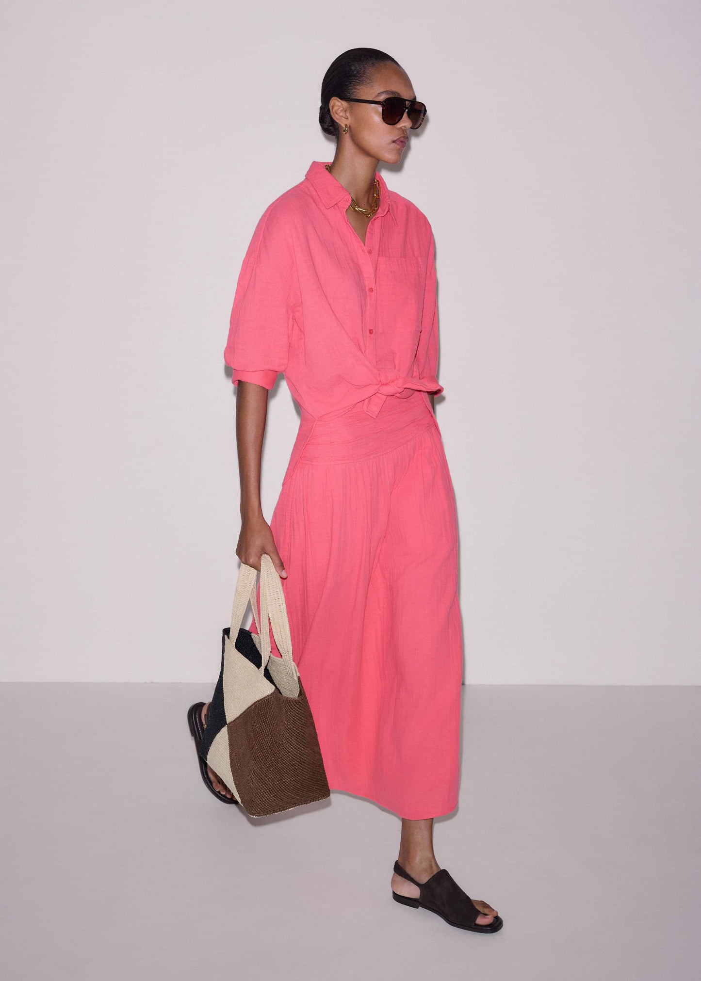 Pink Cheesecloth Relaxed Shirt