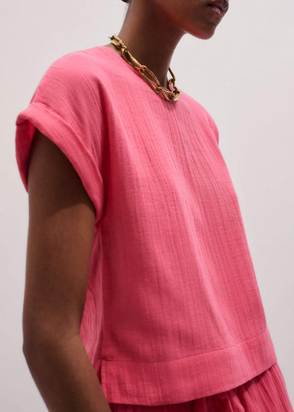 Pink Cheesecloth Summer T-Shirt