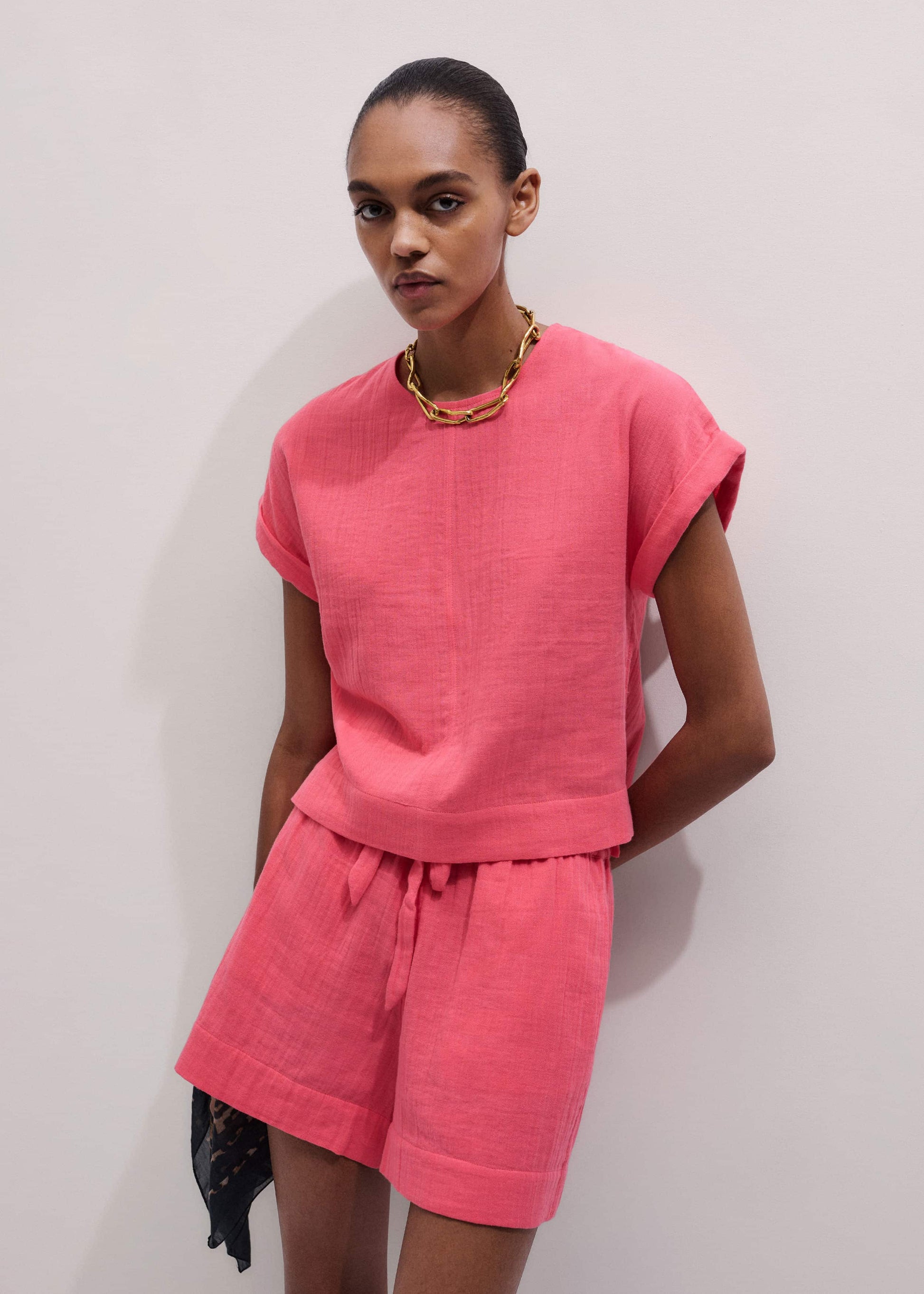Pink Cheesecloth Summer T-Shirt