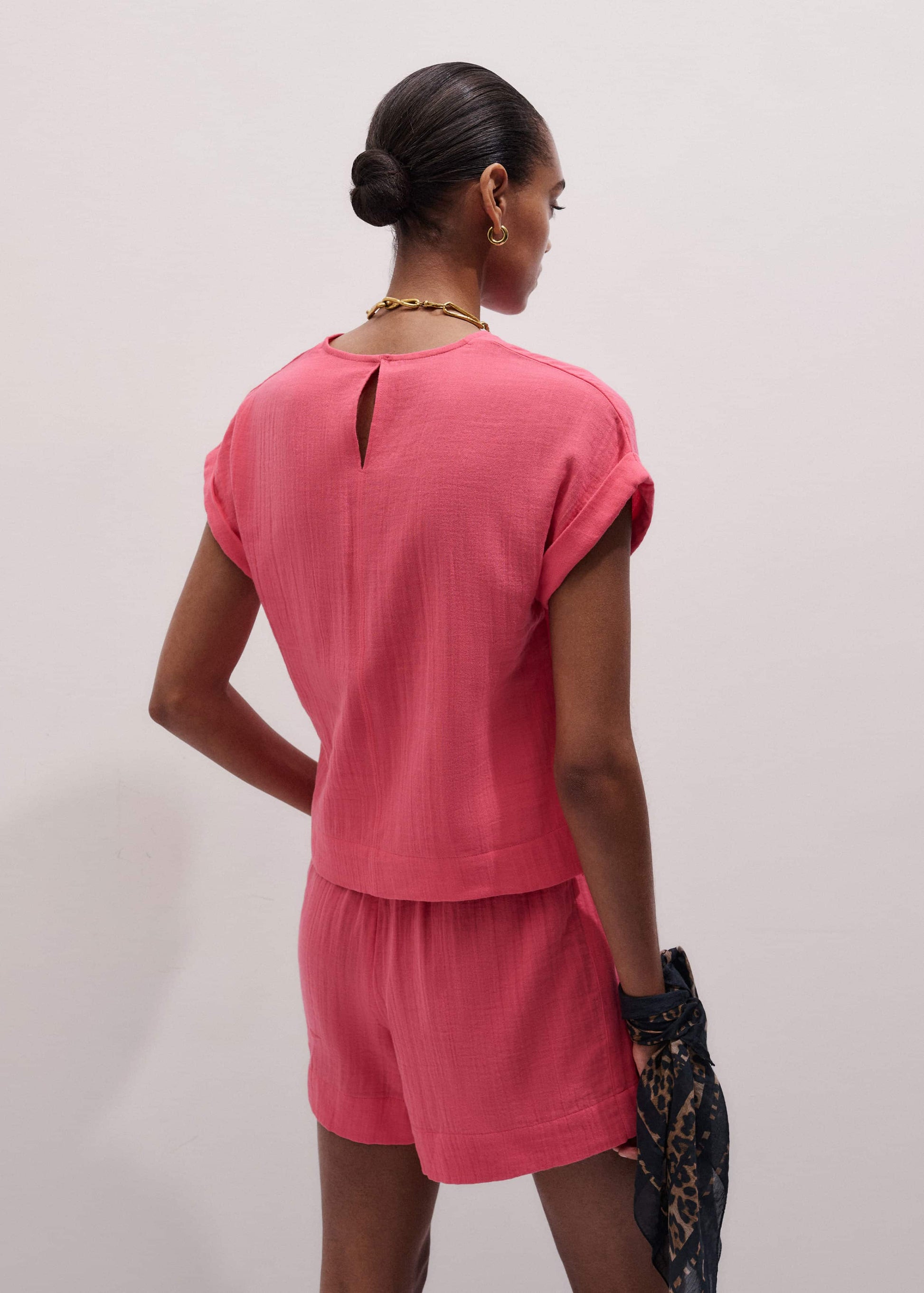 Pink Cheesecloth Summer T-Shirt