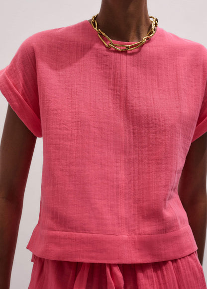 Pink Cheesecloth Summer T-Shirt
