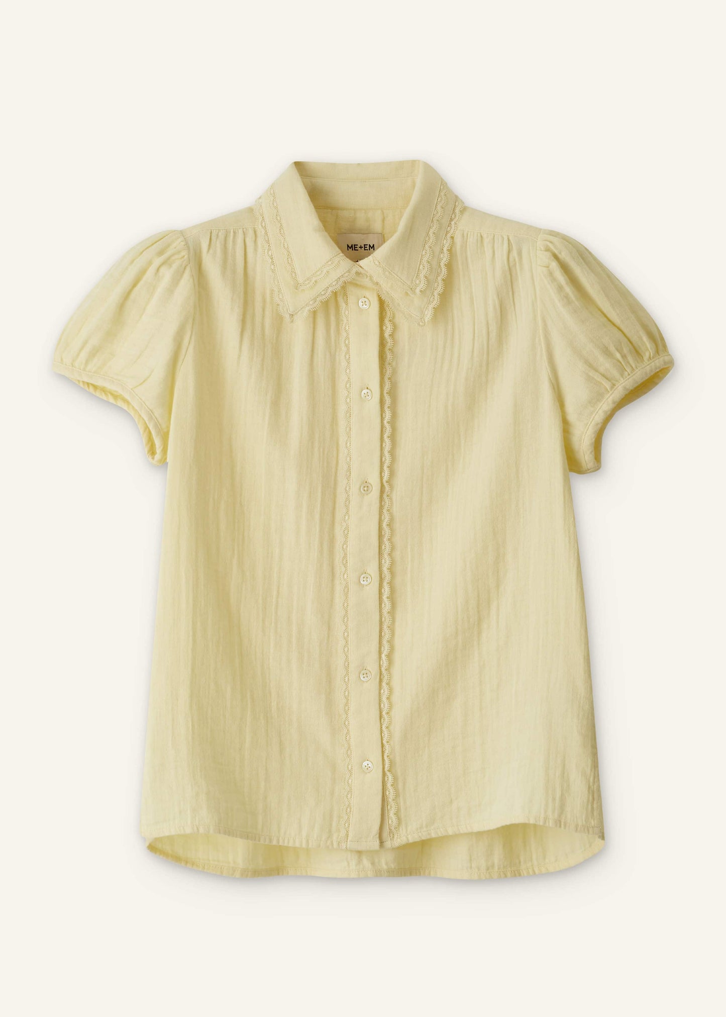 Yellow Cheesecloth Straight Summer Blouse