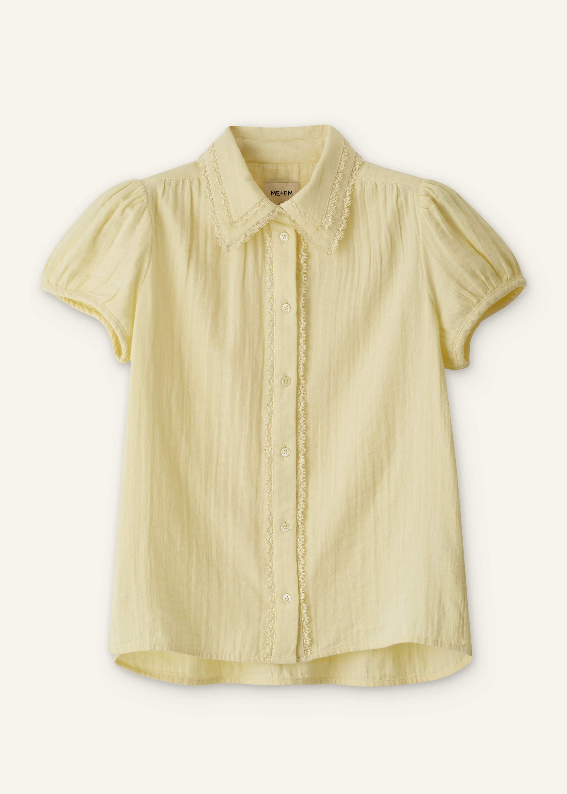 Yellow Cheesecloth Straight Summer Blouse