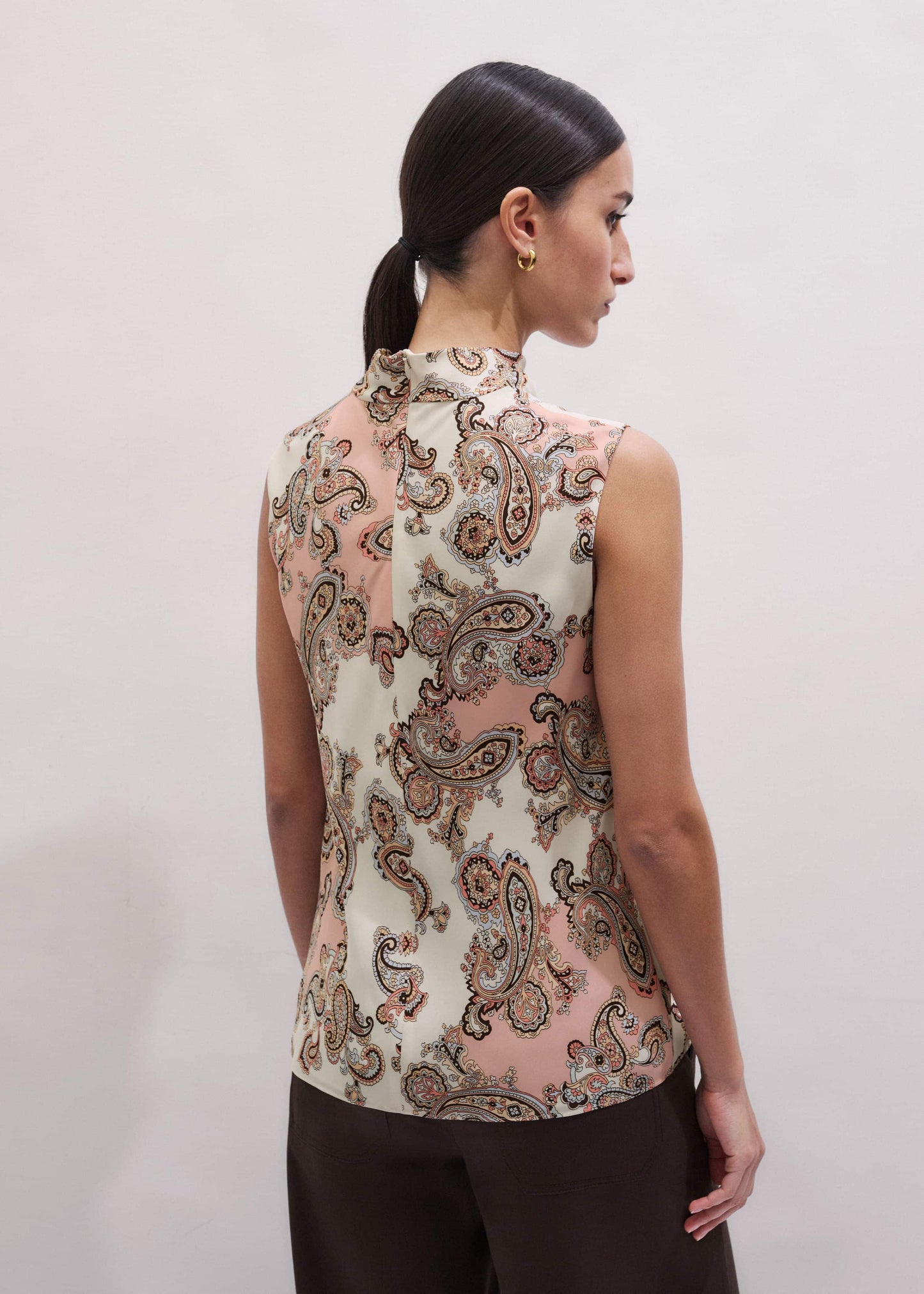 Pink Silk Draped Neck Top