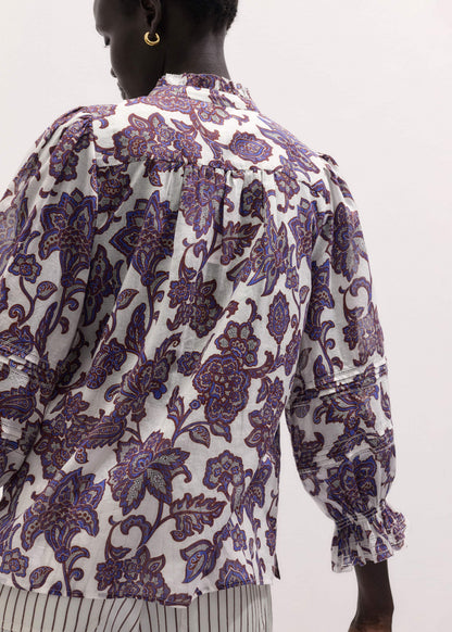 Cream Floral Print Blouse