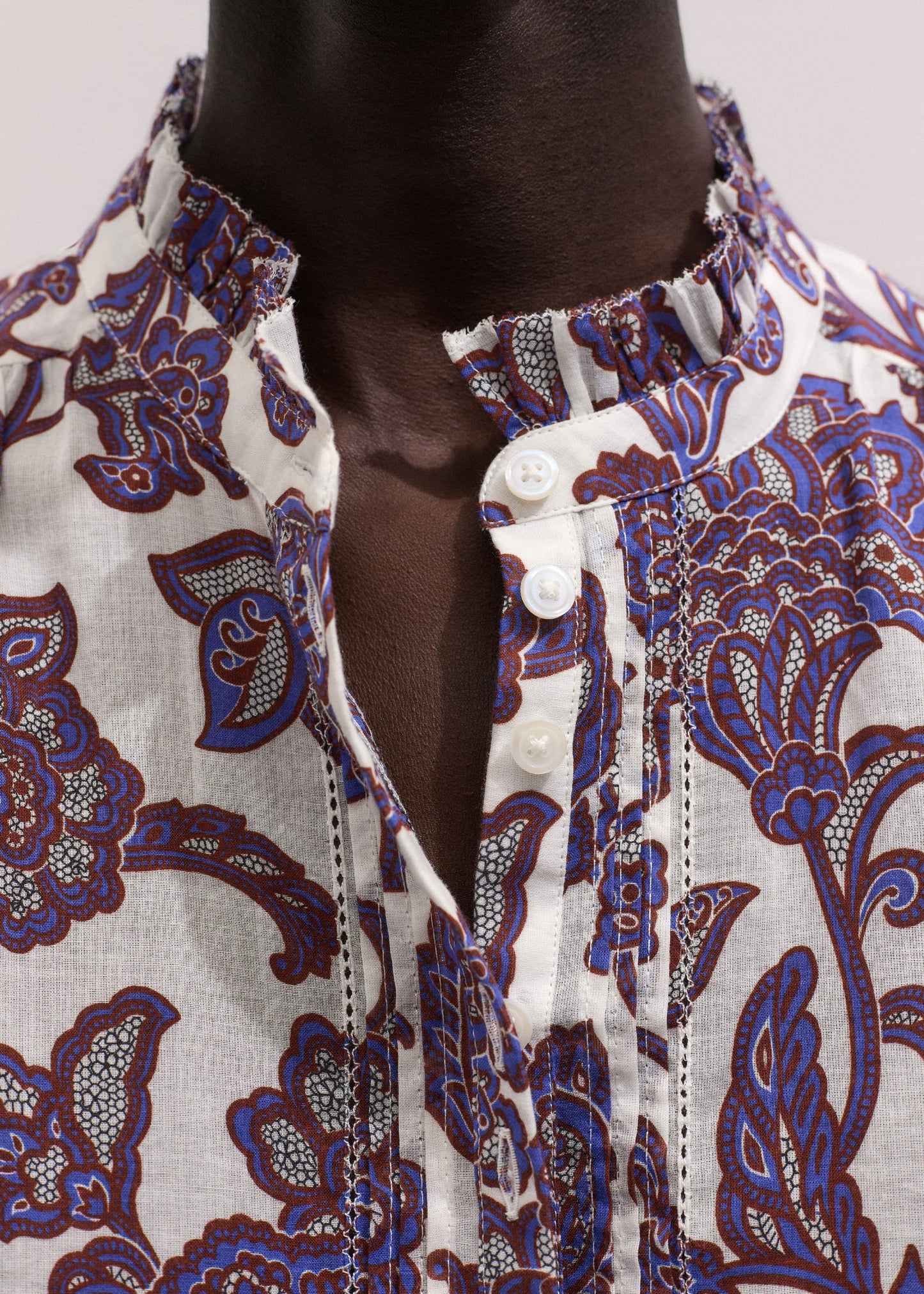 Cream Floral Print Blouse