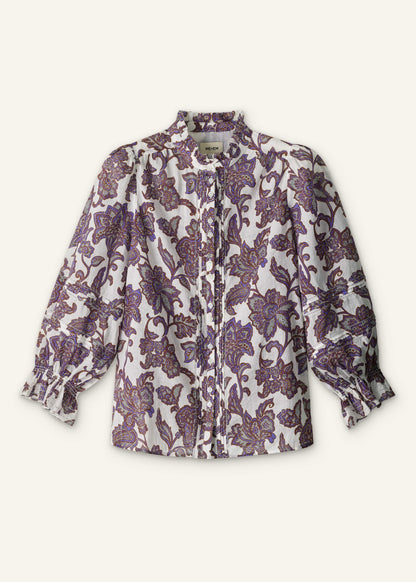 Cream Floral Print Blouse