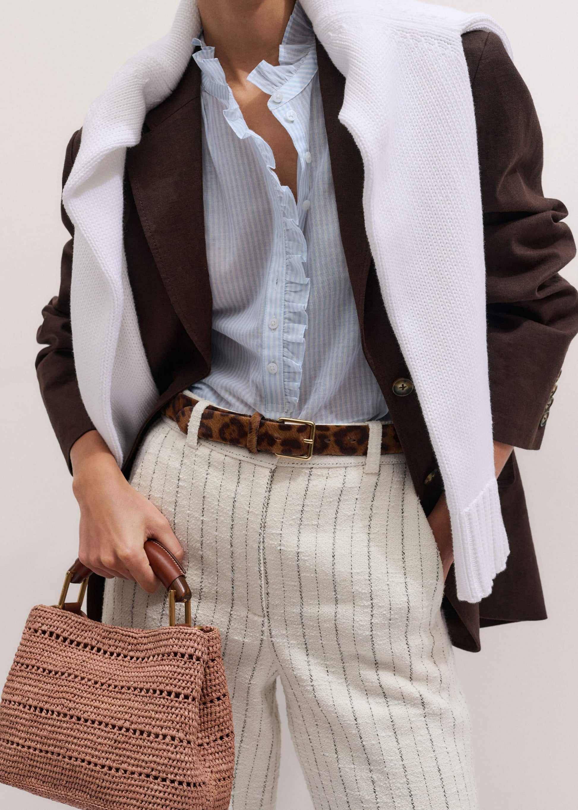 ME+EM's Blue Soft Stripe Blouse