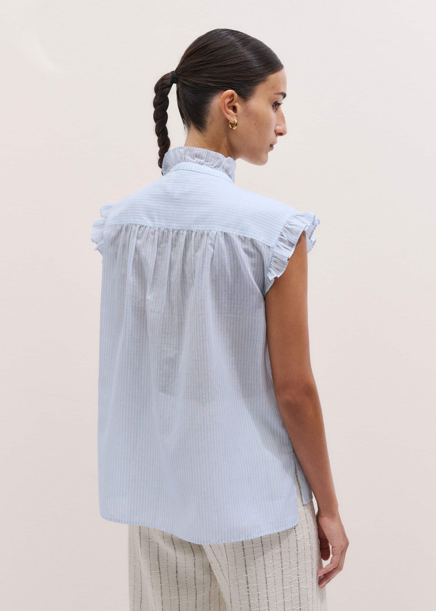 ME+EM's Blue Soft Stripe Blouse