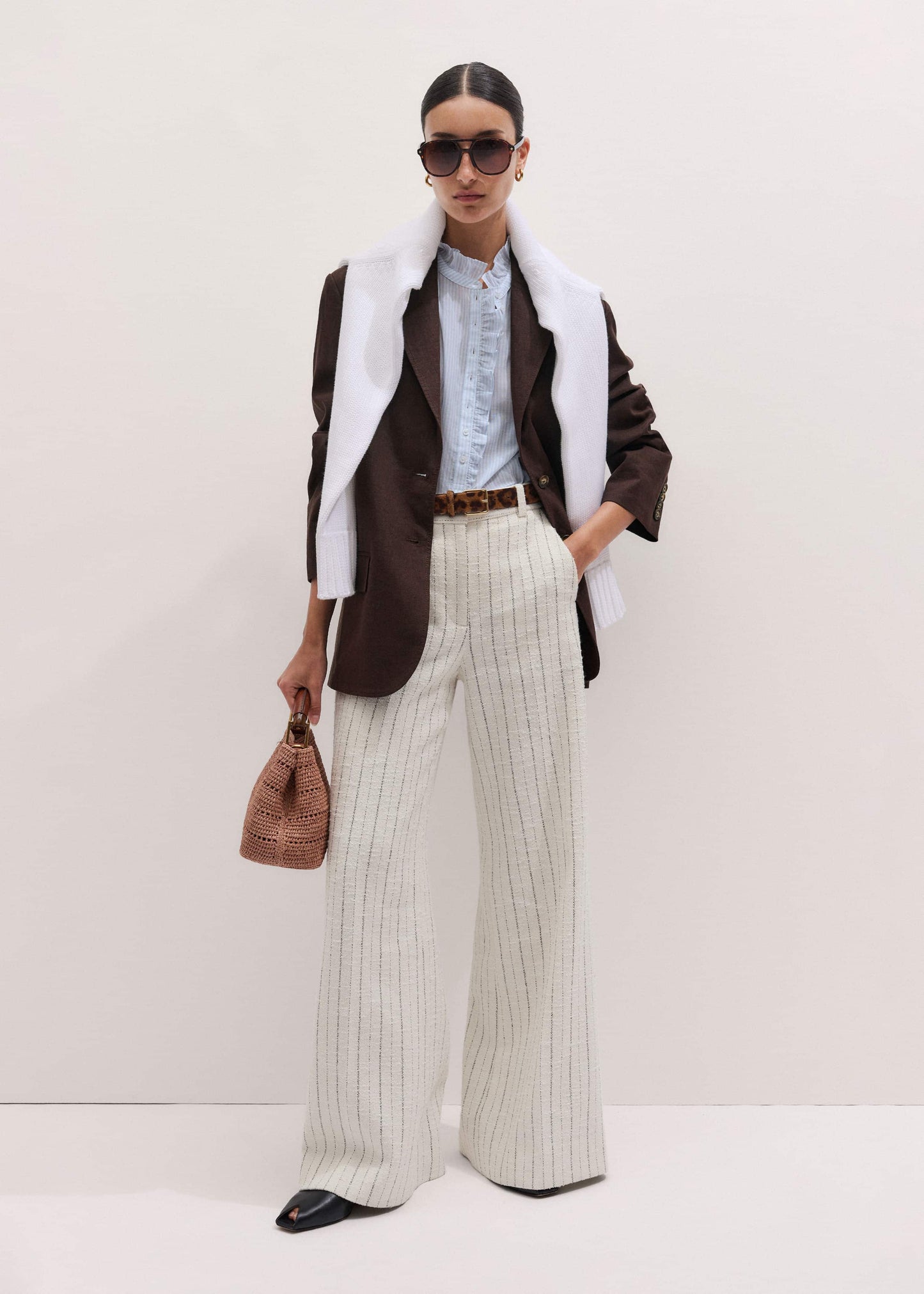 ME+EM's Blue Soft Stripe Blouse