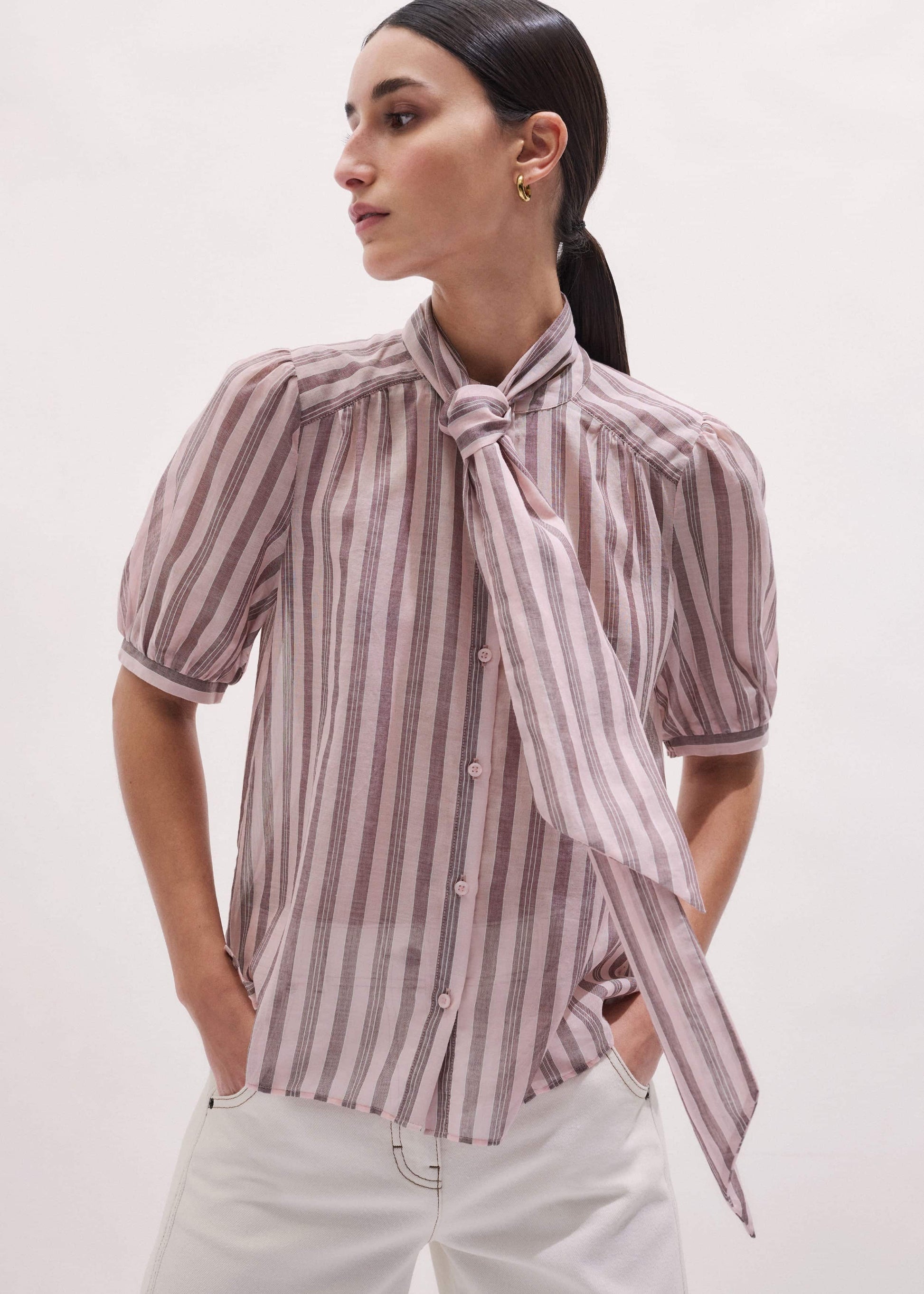 Pink Soft Stripe Blouse