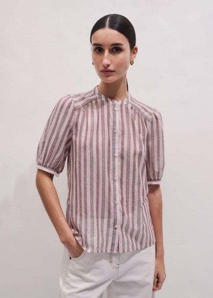 Pink Soft Stripe Blouse