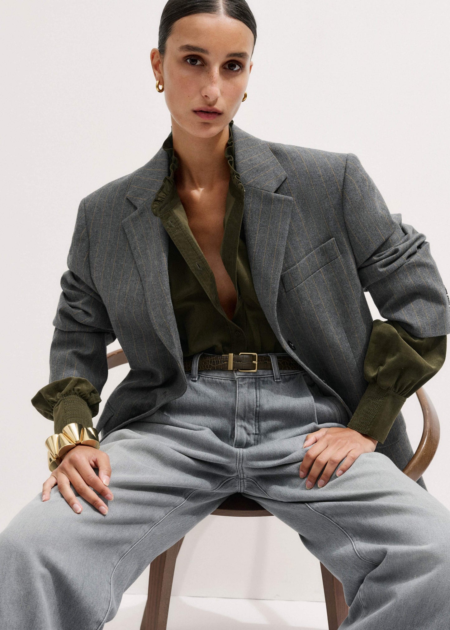 Olive Green Winter Blouse