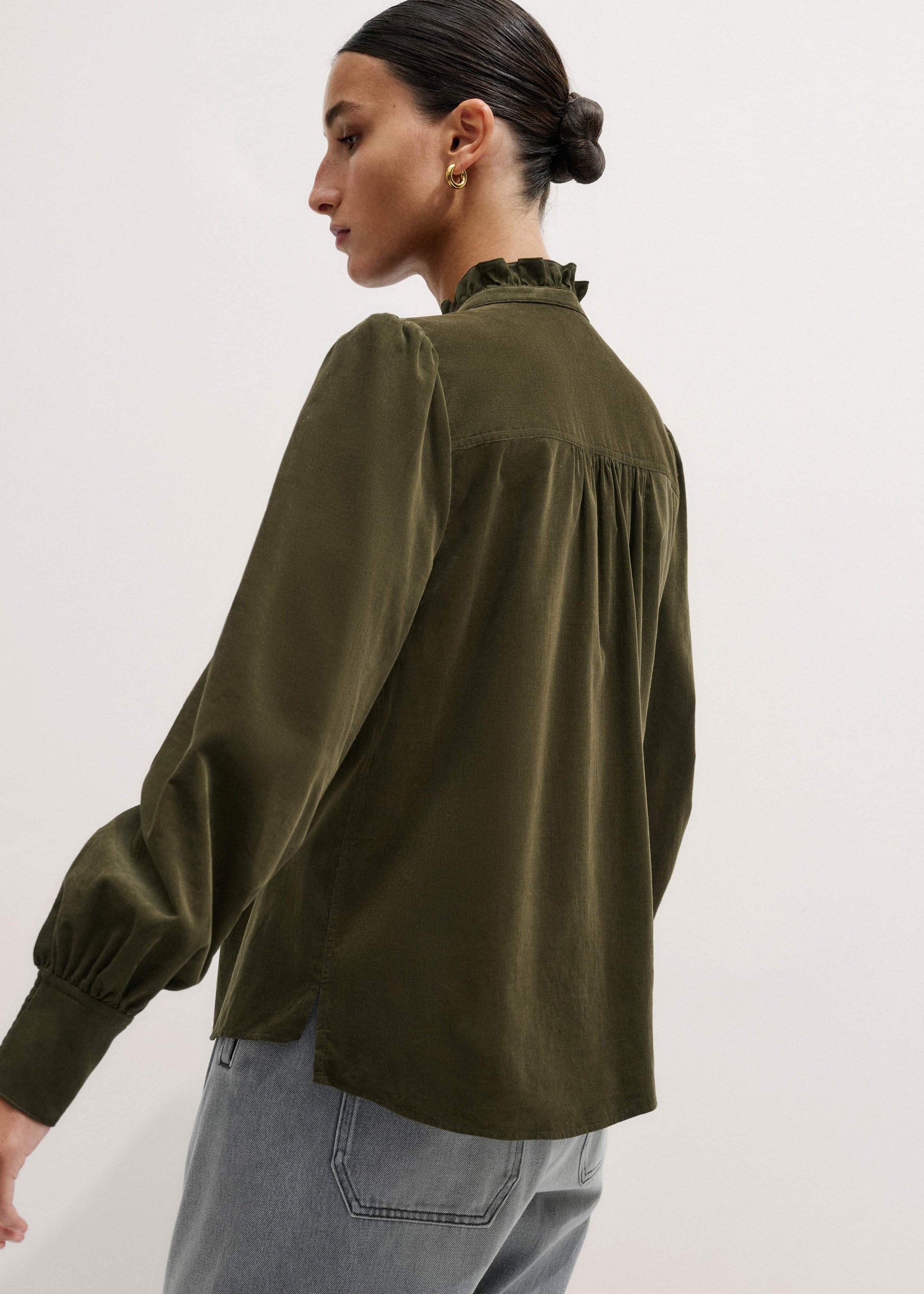 Olive Green Winter Blouse