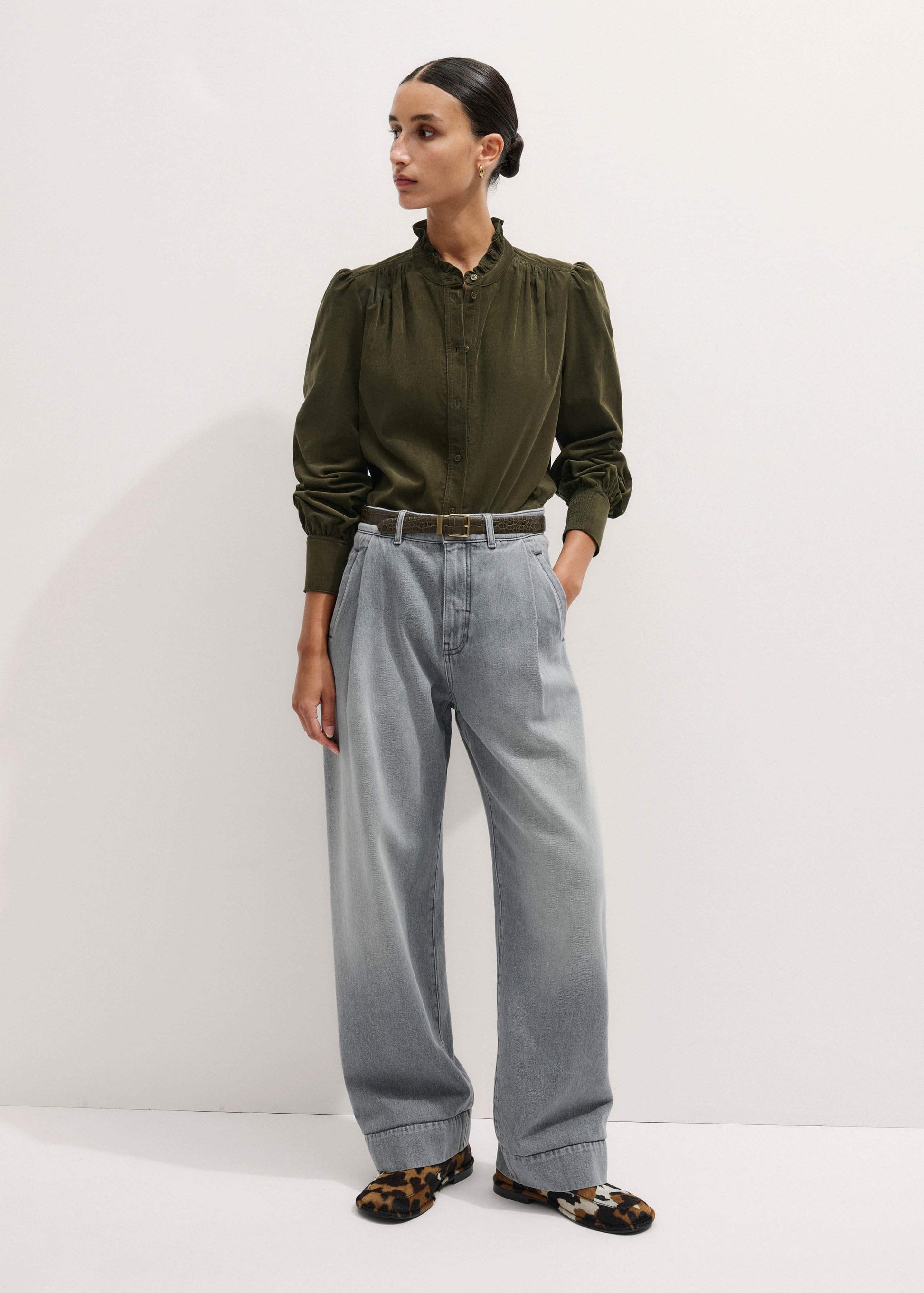 Olive Green Winter Blouse