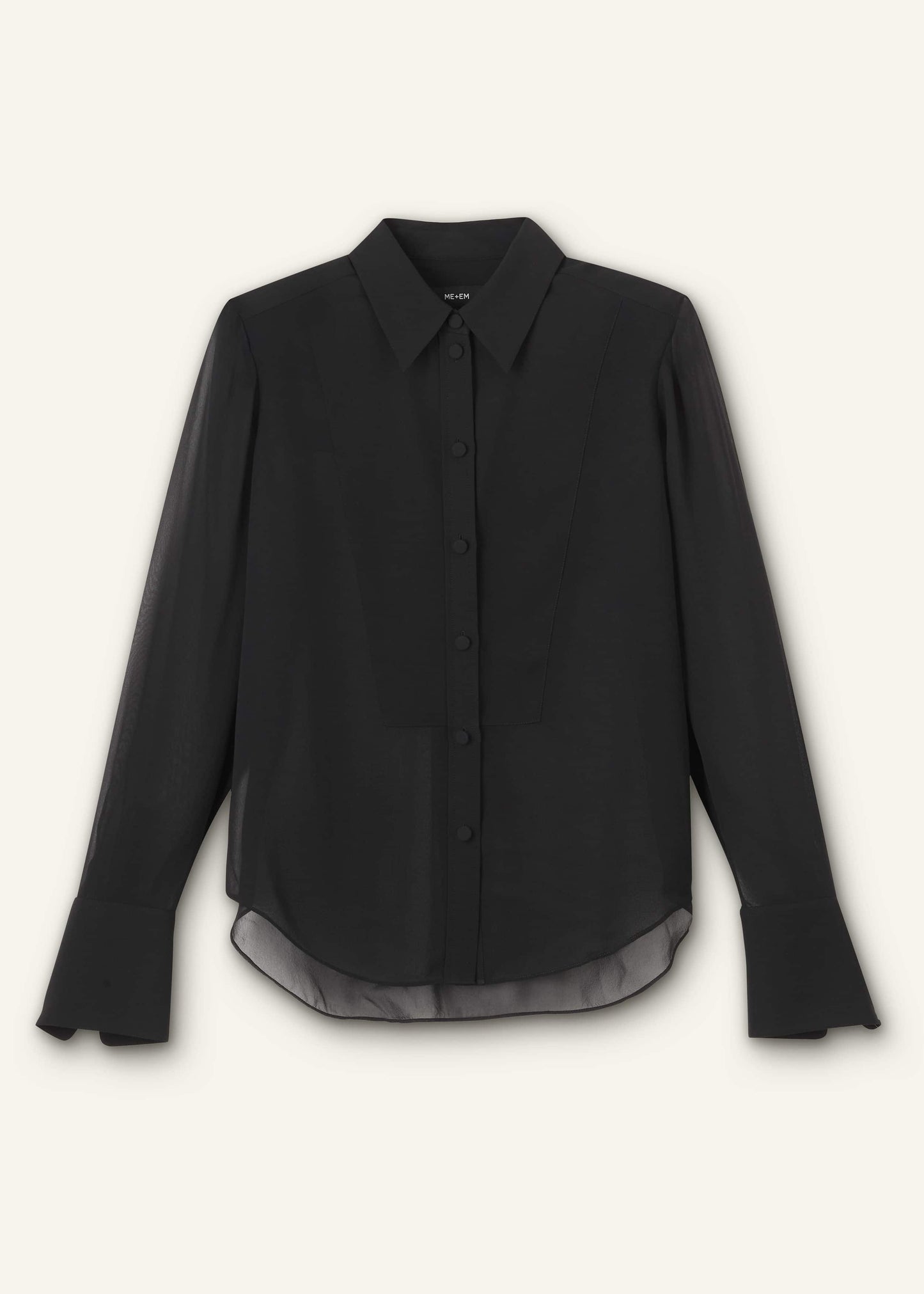 Black Sheer Silk Evening Blouse