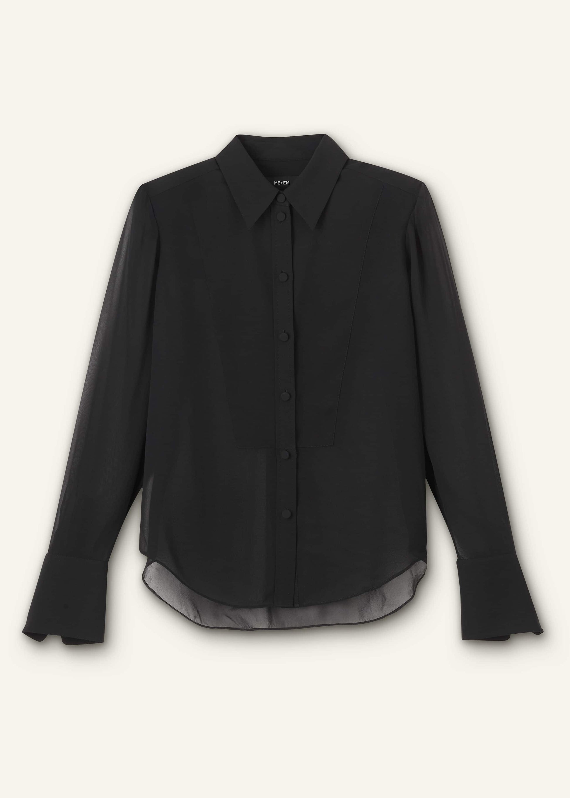 Black Sheer Silk Evening Blouse
