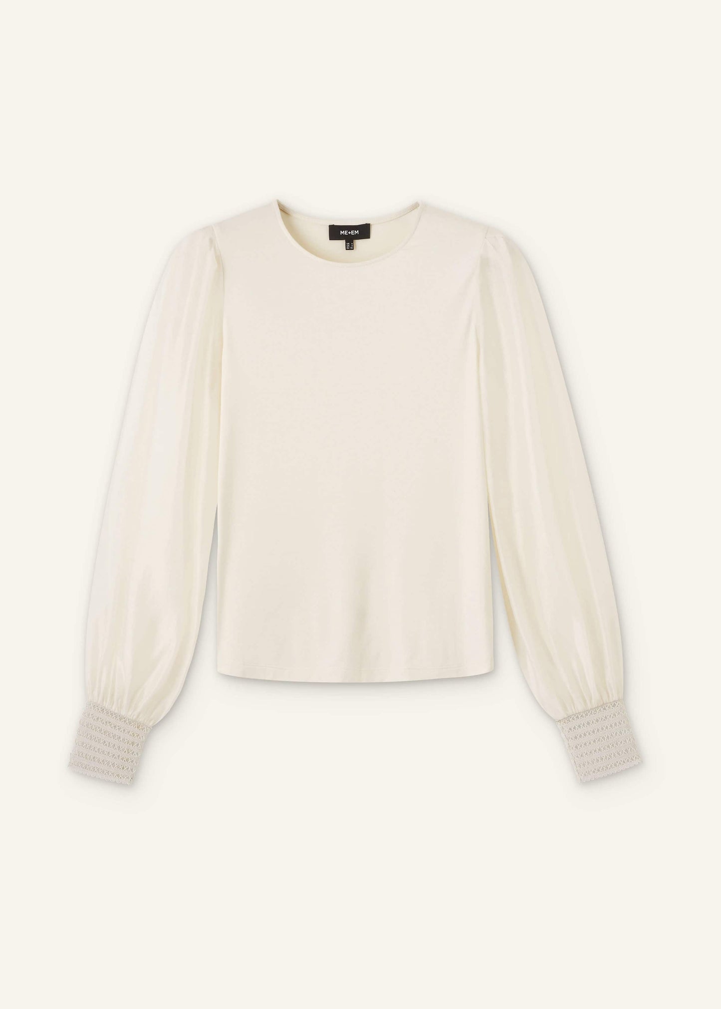 Cream Sheer Mixed Media Layering Blouse
