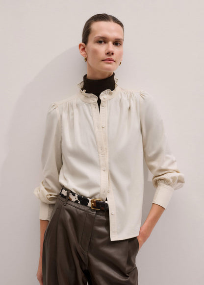 Cream Super Soft Micro Cord Blouse