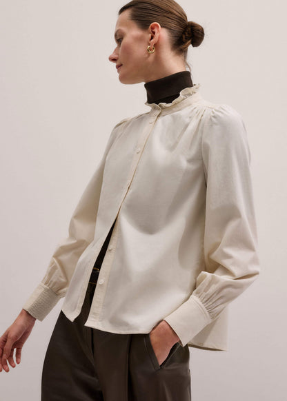 Cream Super Soft Micro Cord Blouse
