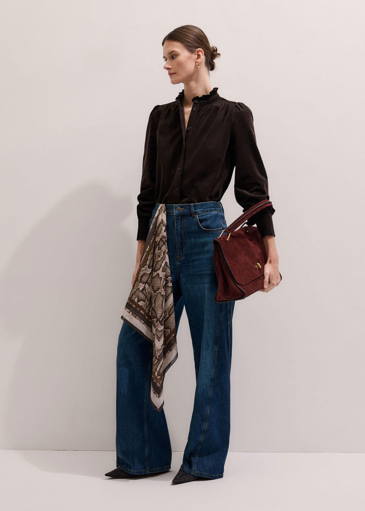 Brown Super Soft Micro Cord Blouse