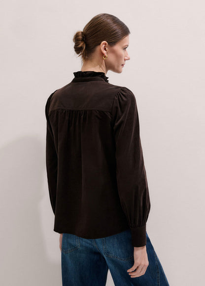Brown Super Soft Micro Cord Blouse
