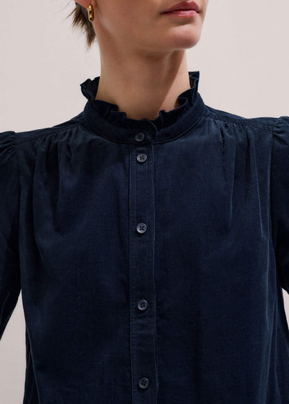 Navy Super Soft Micro Cord Blouse