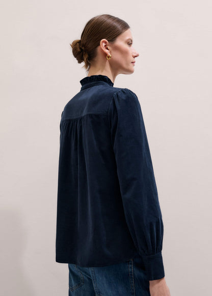 Navy Super Soft Micro Cord Blouse