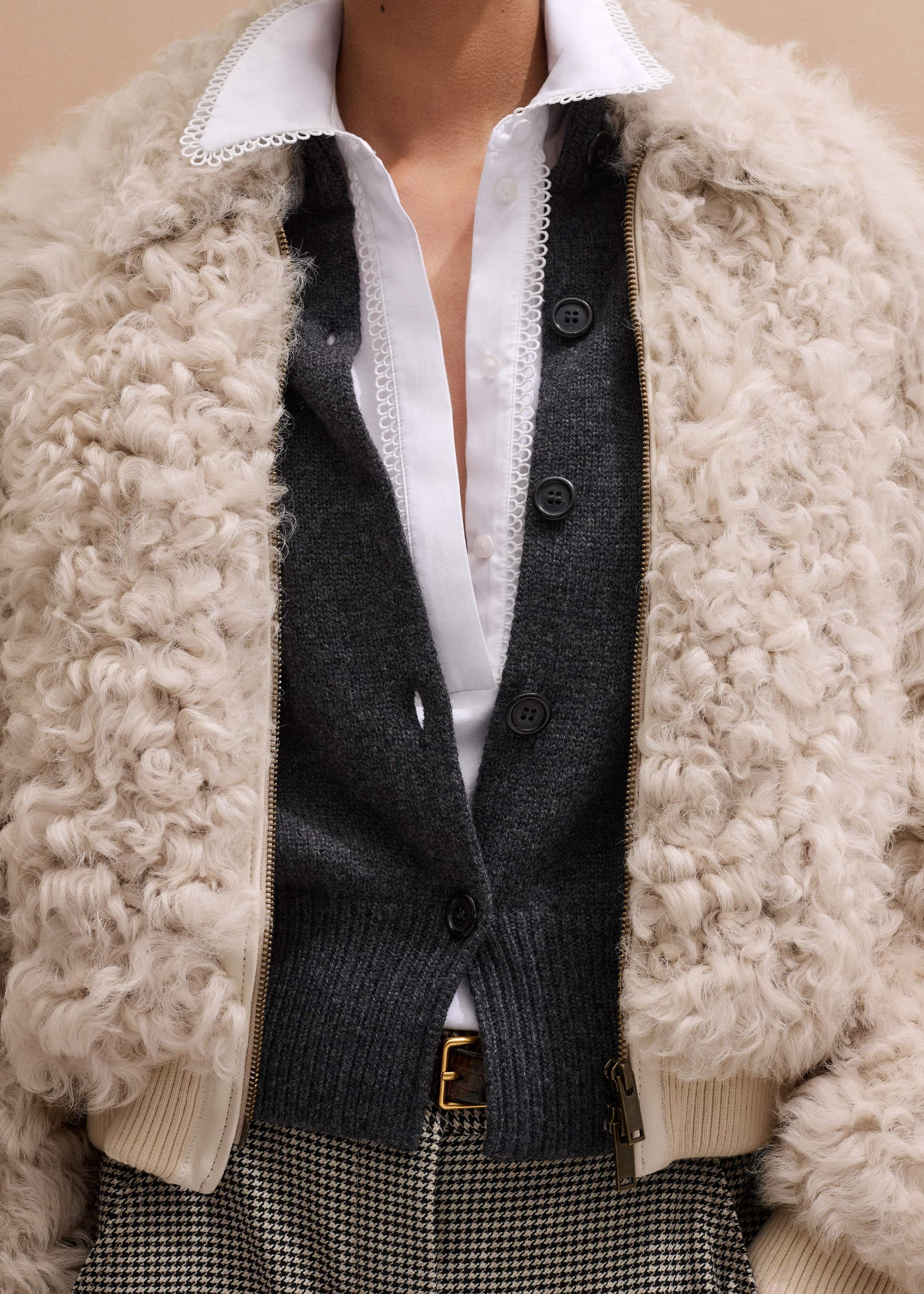 White Collared Layering Tank