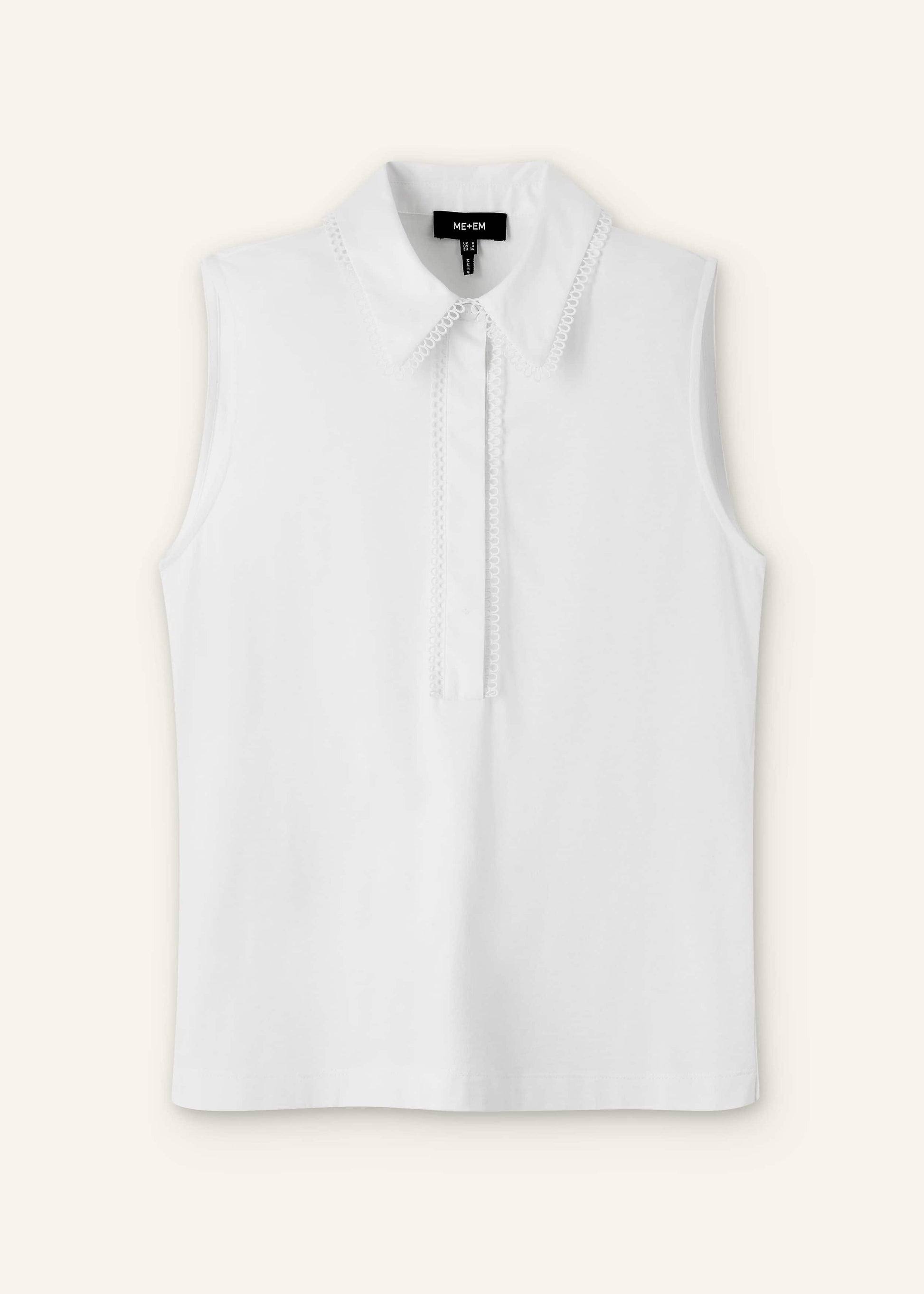 White Collared Layering Tank