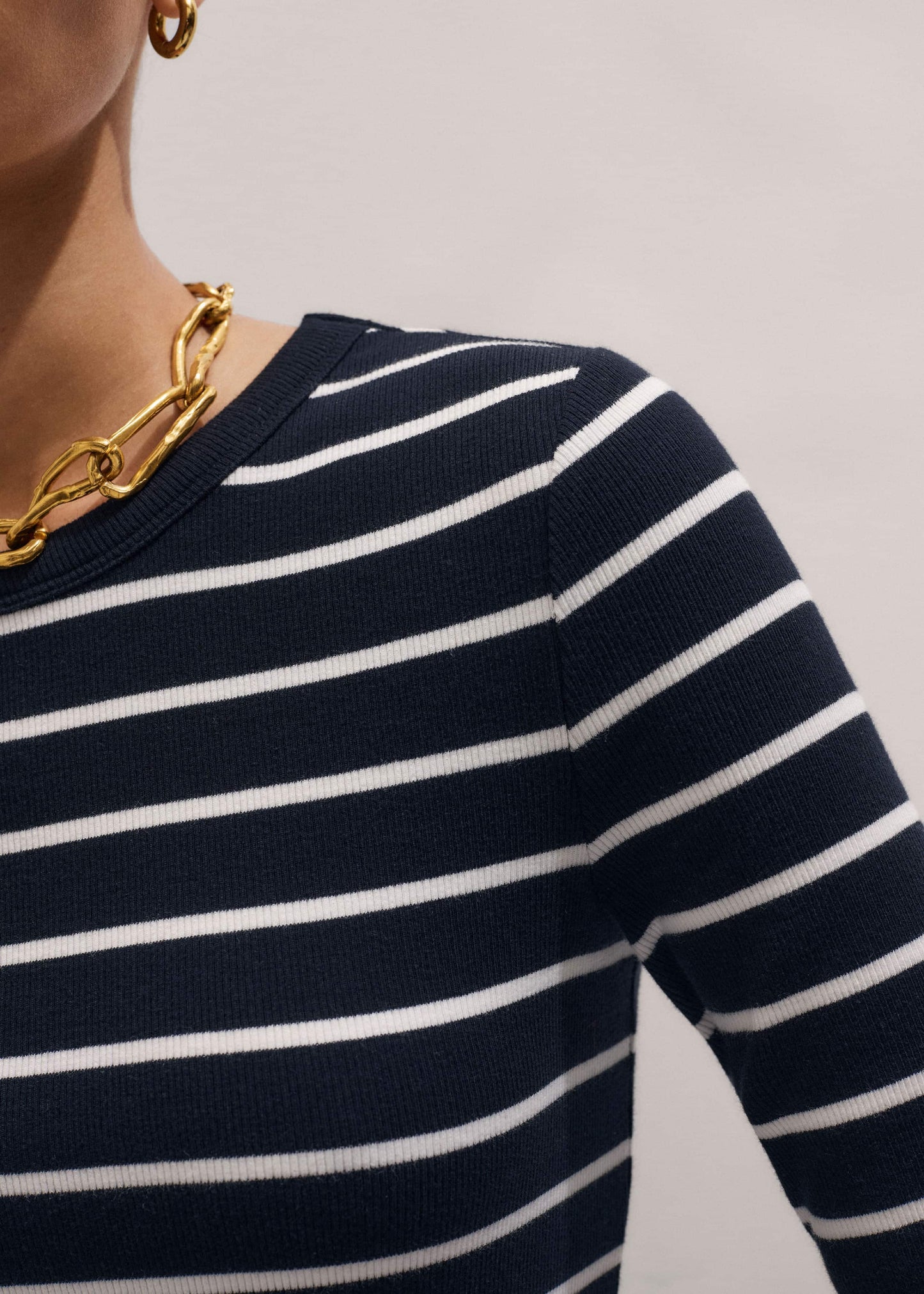 Navy Ultimate Rib Long Sleeve Top