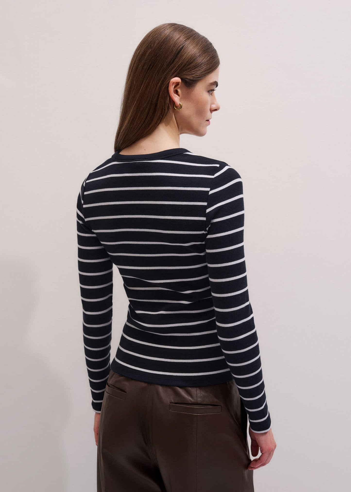 Navy Ultimate Rib Long Sleeve Top