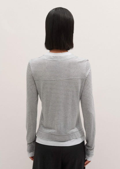 Gray Double-Layer Look Long Sleeve Top