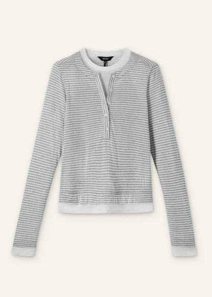 Gray Double-Layer Look Long Sleeve Top