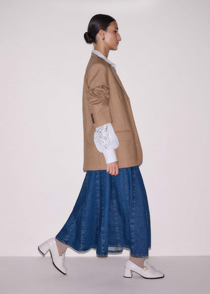 White Lace + Poplin Layering Shirt