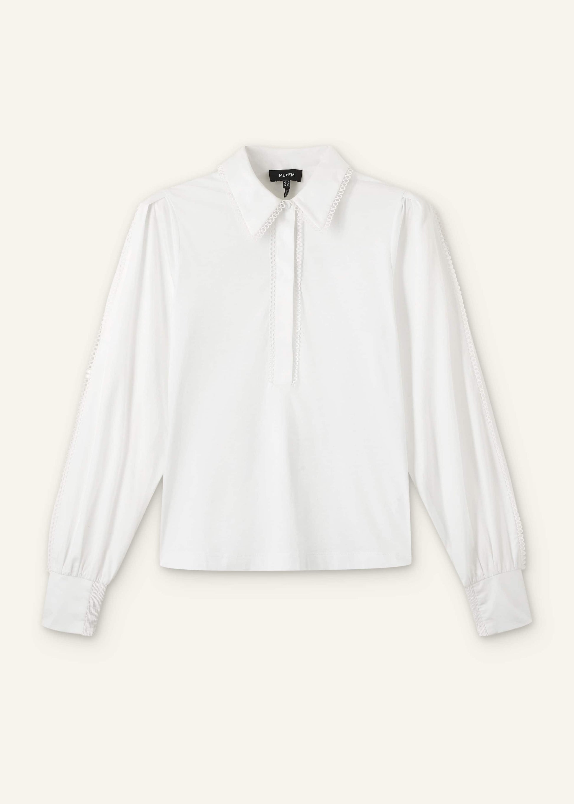 White Collared Layering Top