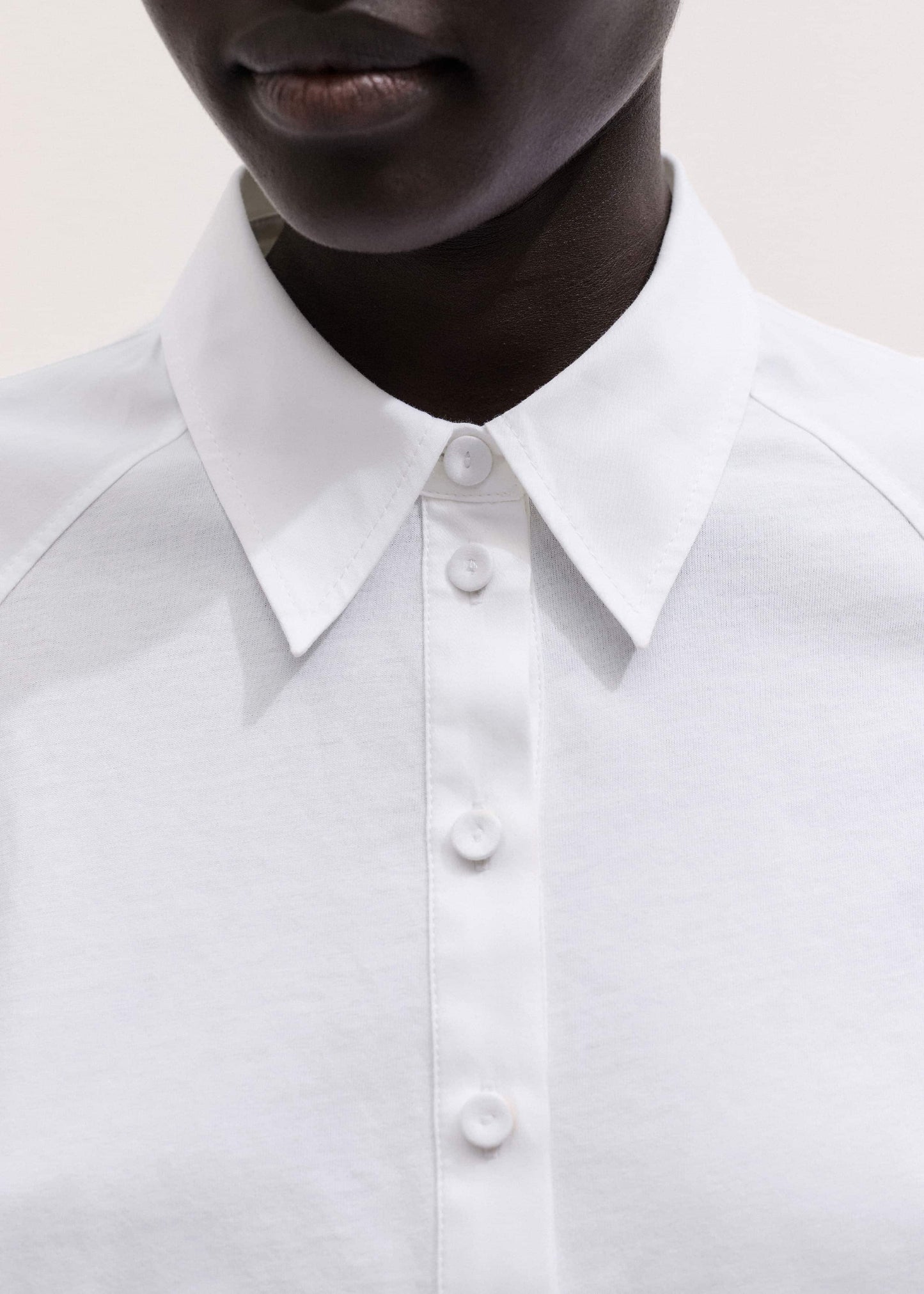White Raglan Shirt Layering Top