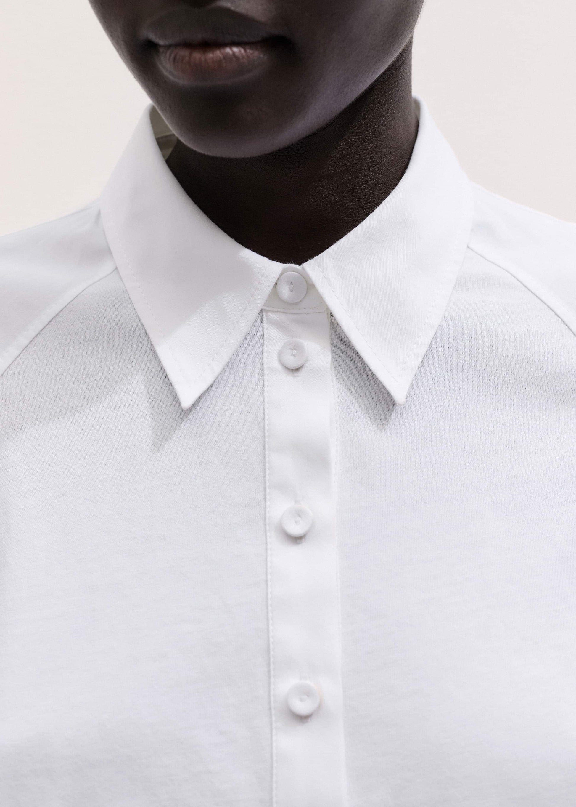 White Raglan Shirt Layering Top