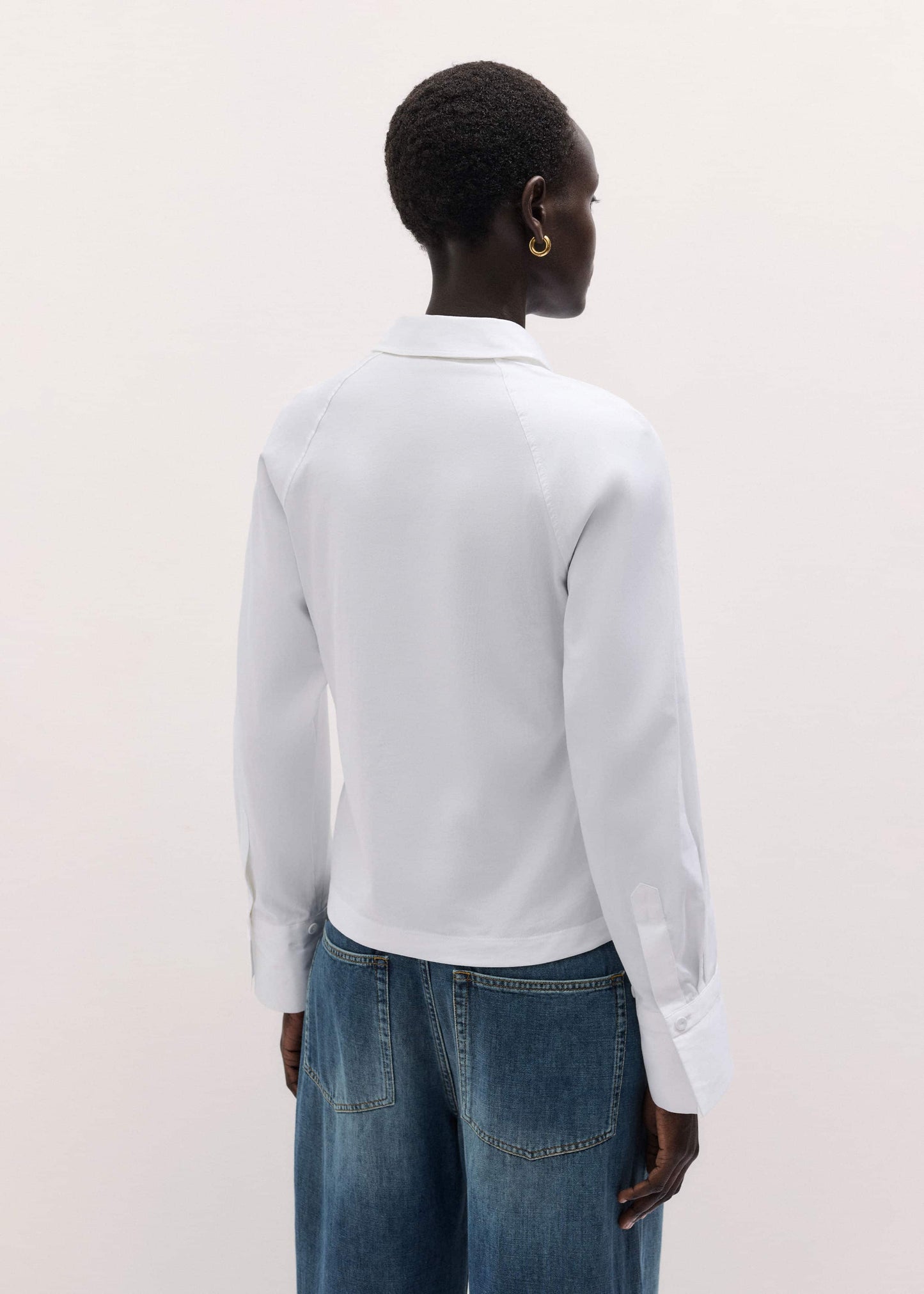 White Raglan Shirt Layering Top